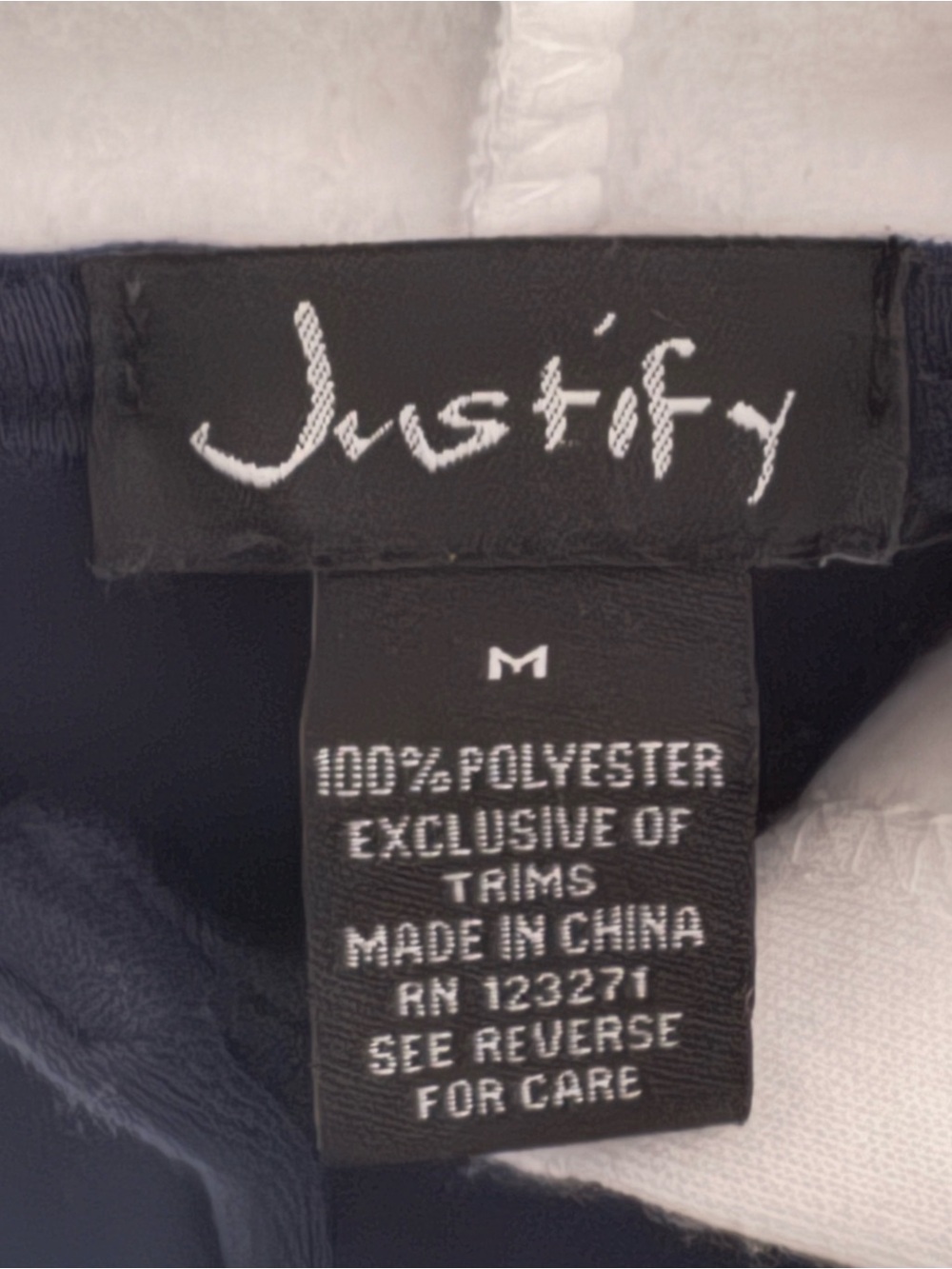 Justify Navy and White Snap-Front Varsity Hoodie - Picture 2 of 4